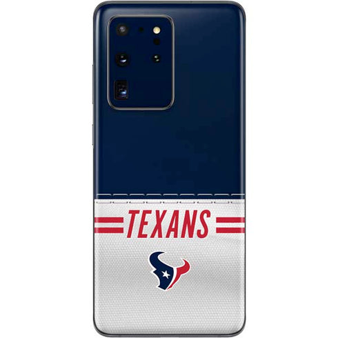 NFL Houston Texans White Striped Galaxy S20 Ultra 5G Skin